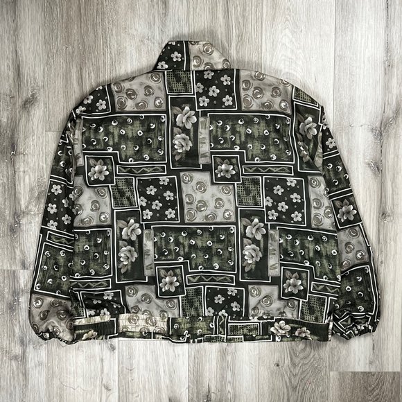 R&R Sport Flowers Brown/Green Women's XXXLarge Light Jacket - Picture 5 of 8